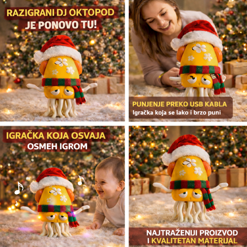 Razigrani 3u1 DJ Oktopod koji svetli, igra i peva